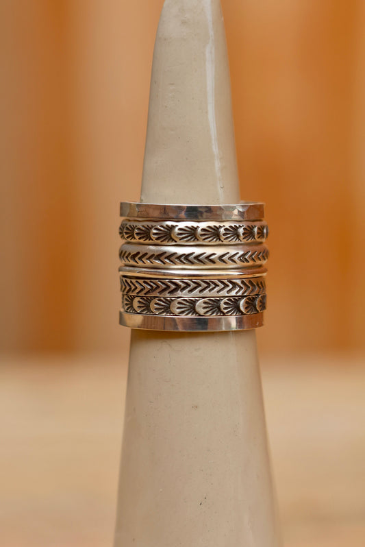 Set of Silver Stacking Rings - Size 7