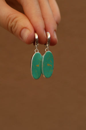 Turquoise Huggie Hoop Earrings