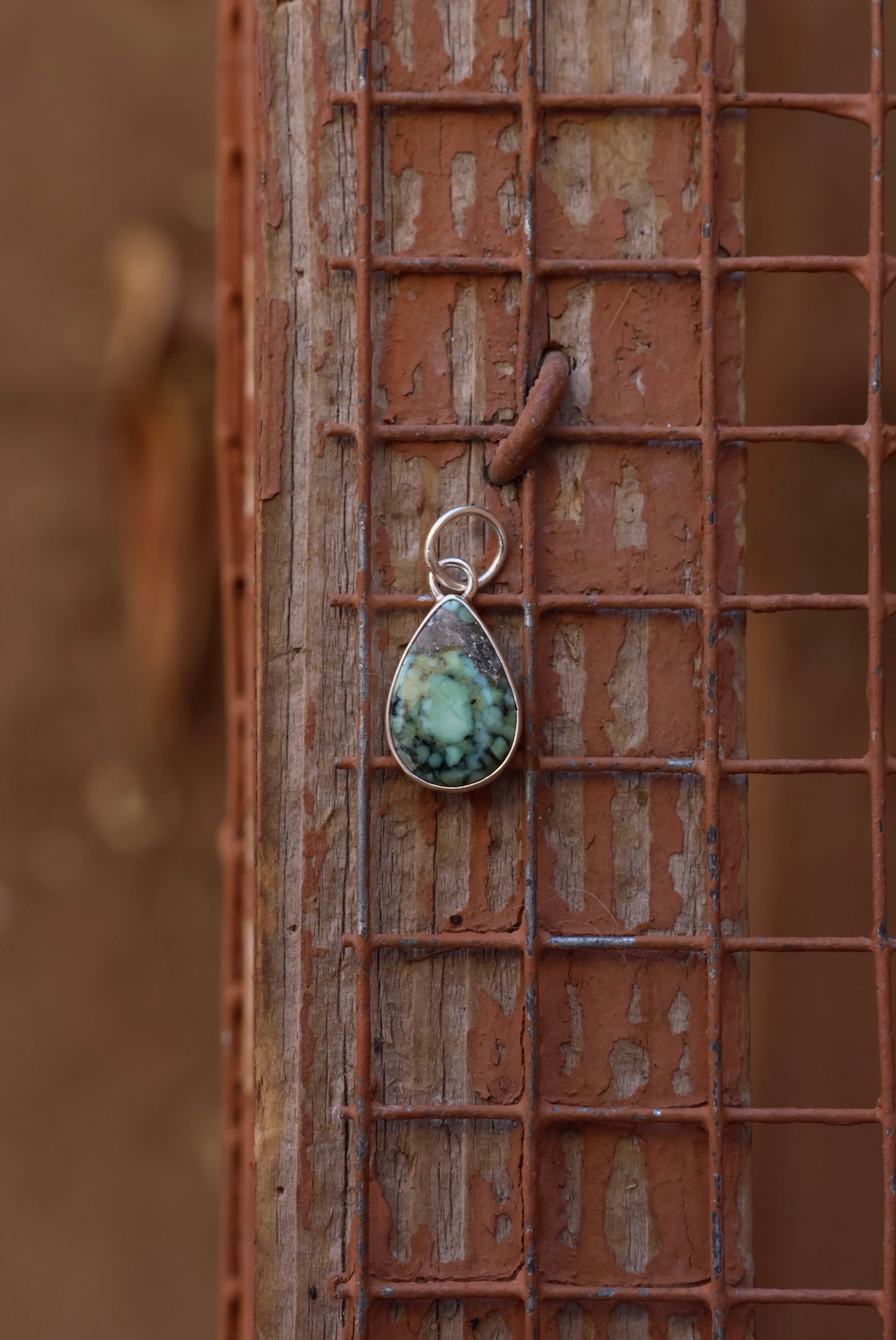 Angel Wing Variscite Tear Drop Pendant