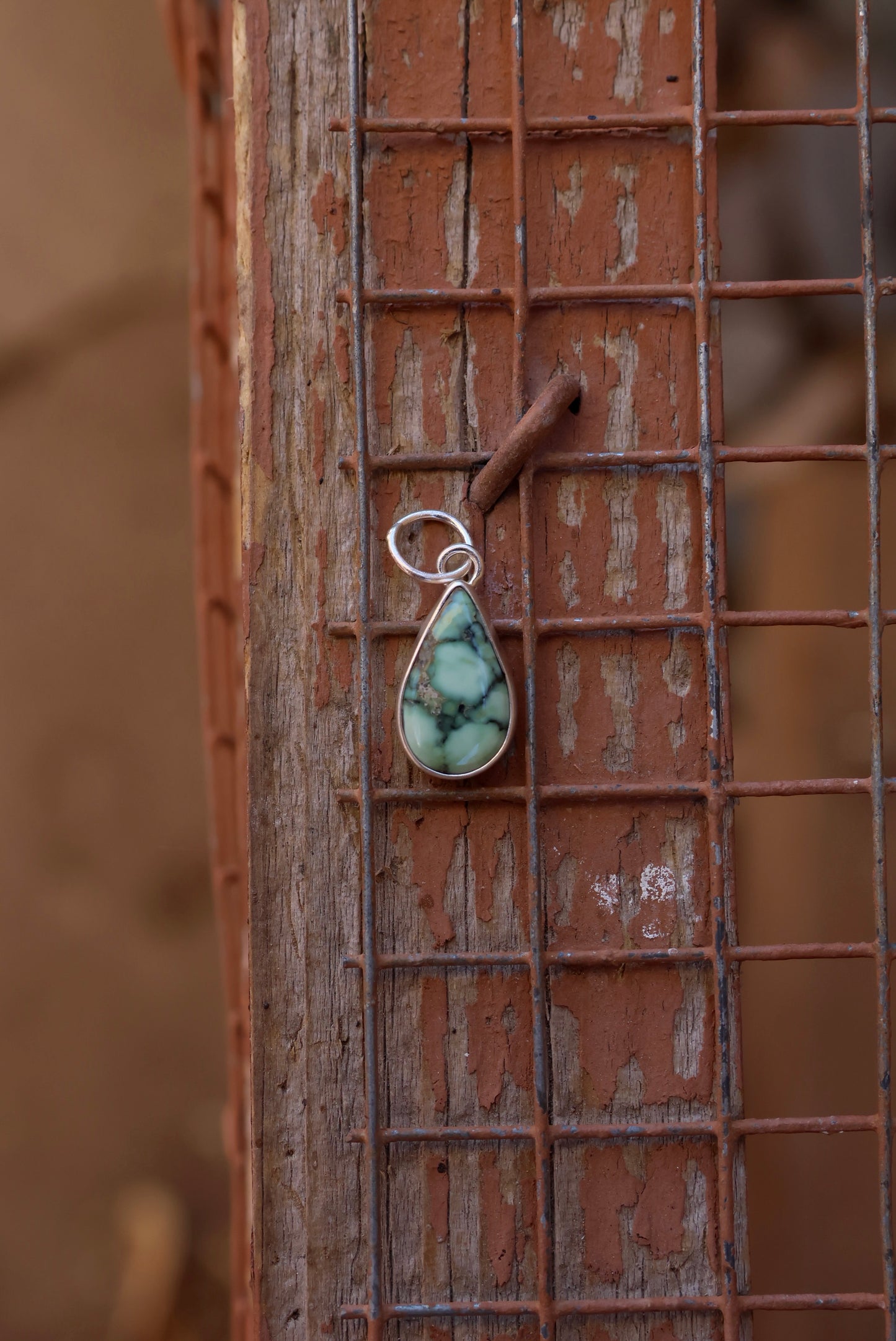 Angel Wing Variscite Tear Drop Pendant
