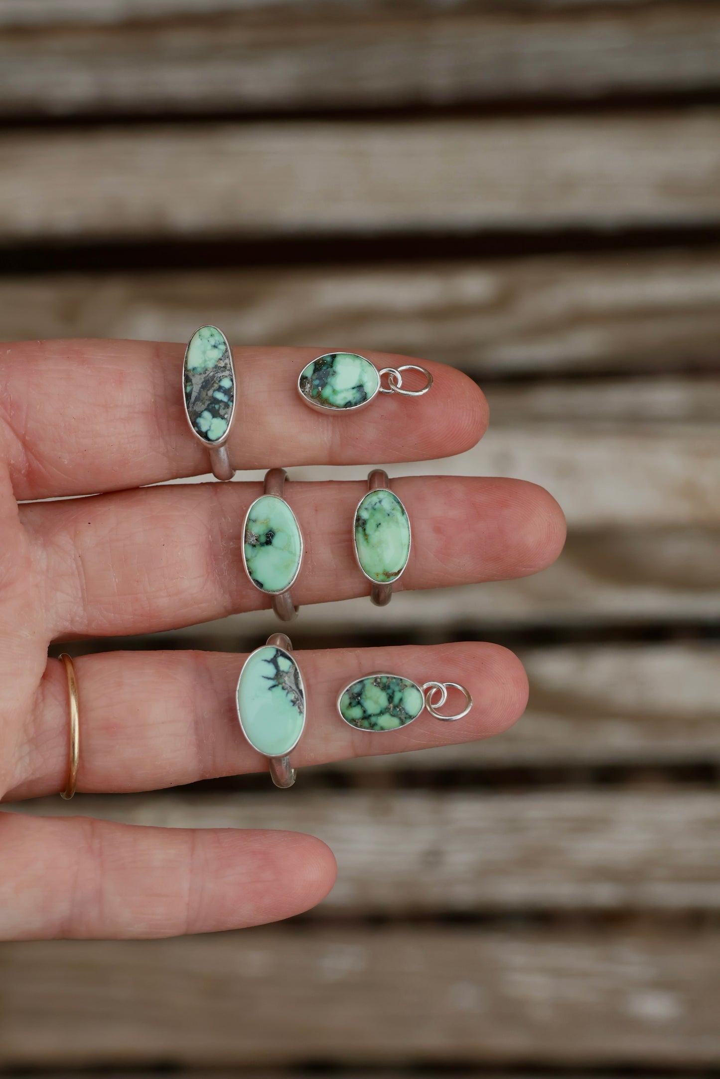Angel Wing Variscite Oval Pendant