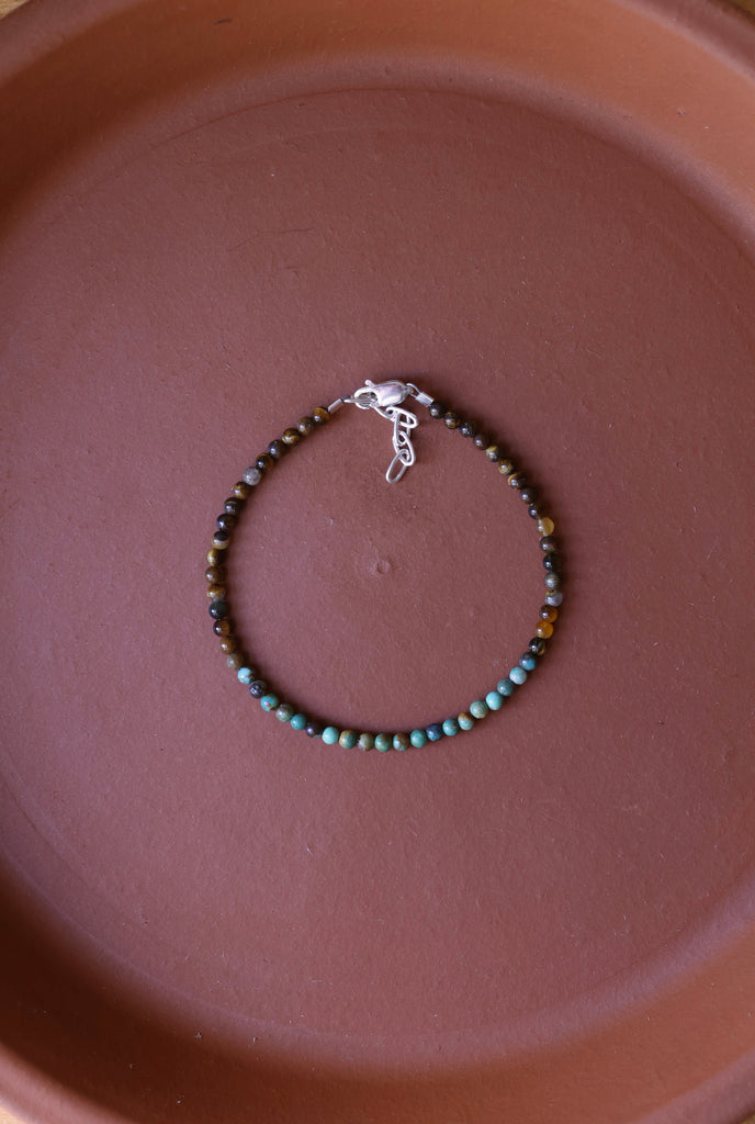 Tiger’s Eye and Turquoise Beaded Bracelet