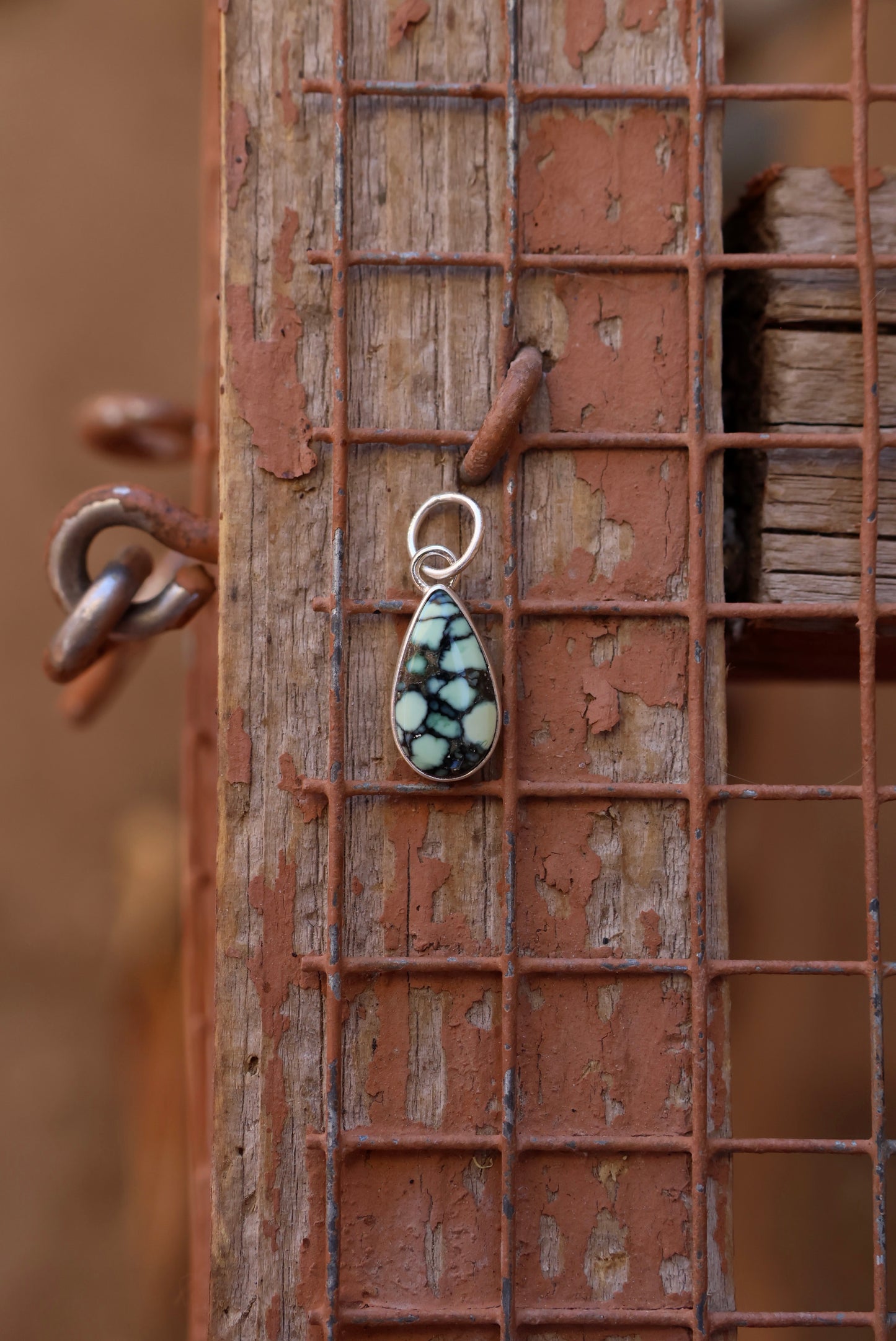 Angel Wing Variscite Tear Drop Pendant