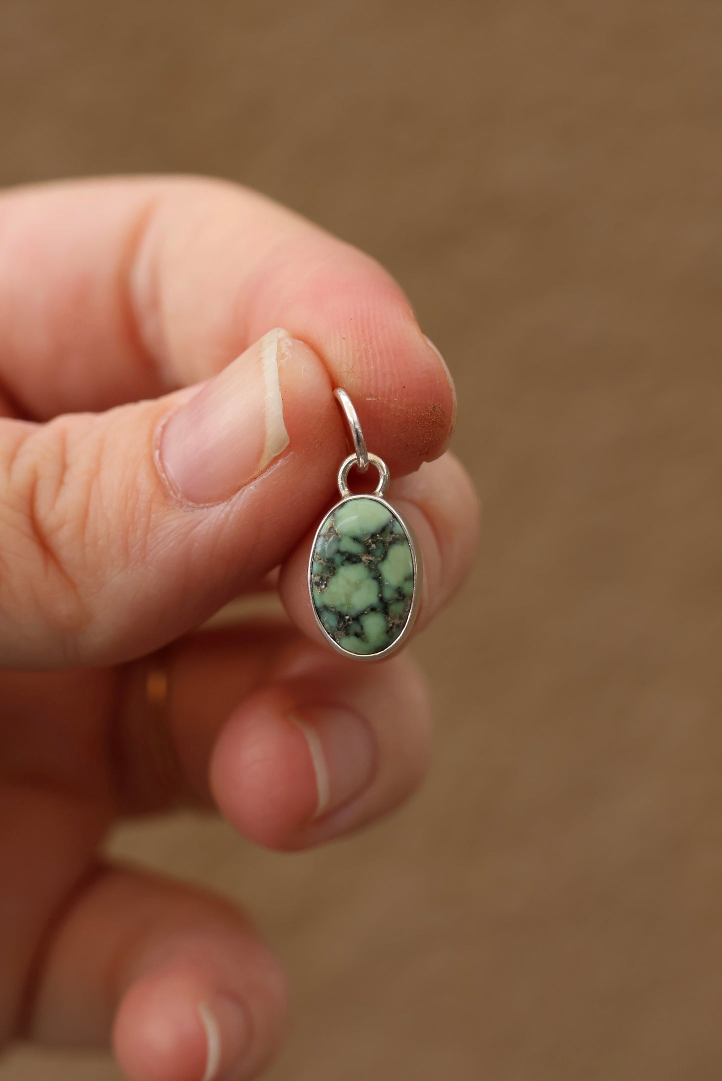 Angel Wing Variscite Oval Pendant